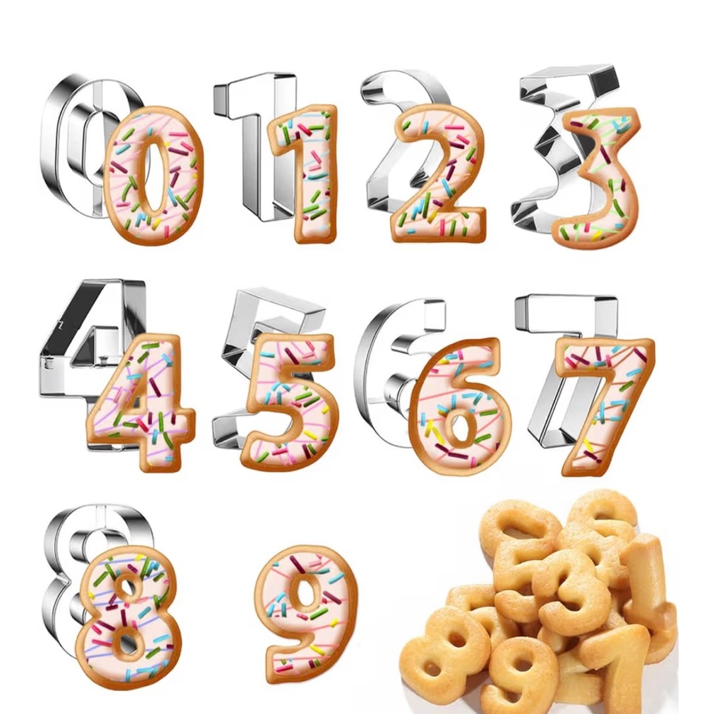 Silver Cookie Cutter Set with Sprinkles Design